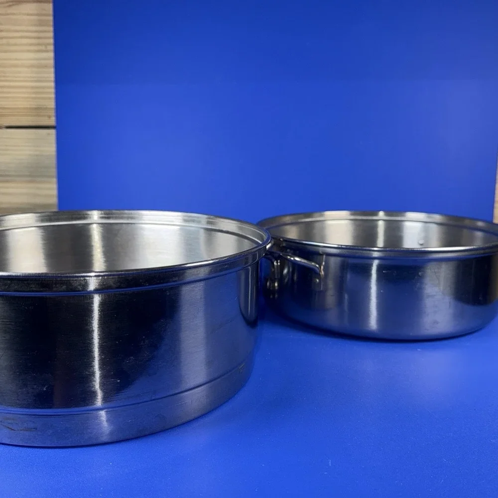 Vollrath Stainless Steel‎ 2 Layer Steamer Pot with Lid 3 Piece Set